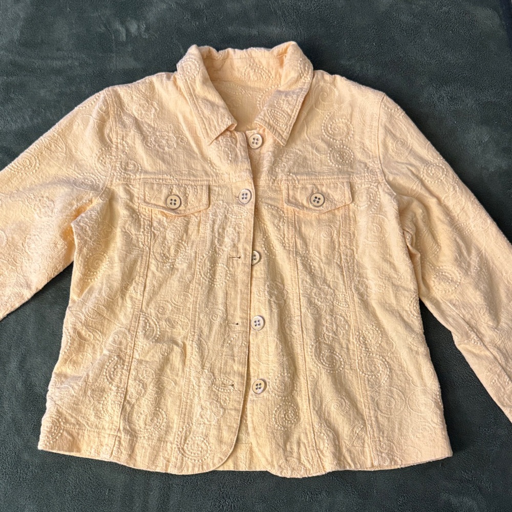 Women's light yellow floral jacket